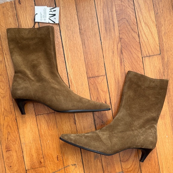 Zara Shoes - Zara Brown Suede Ankle Boots